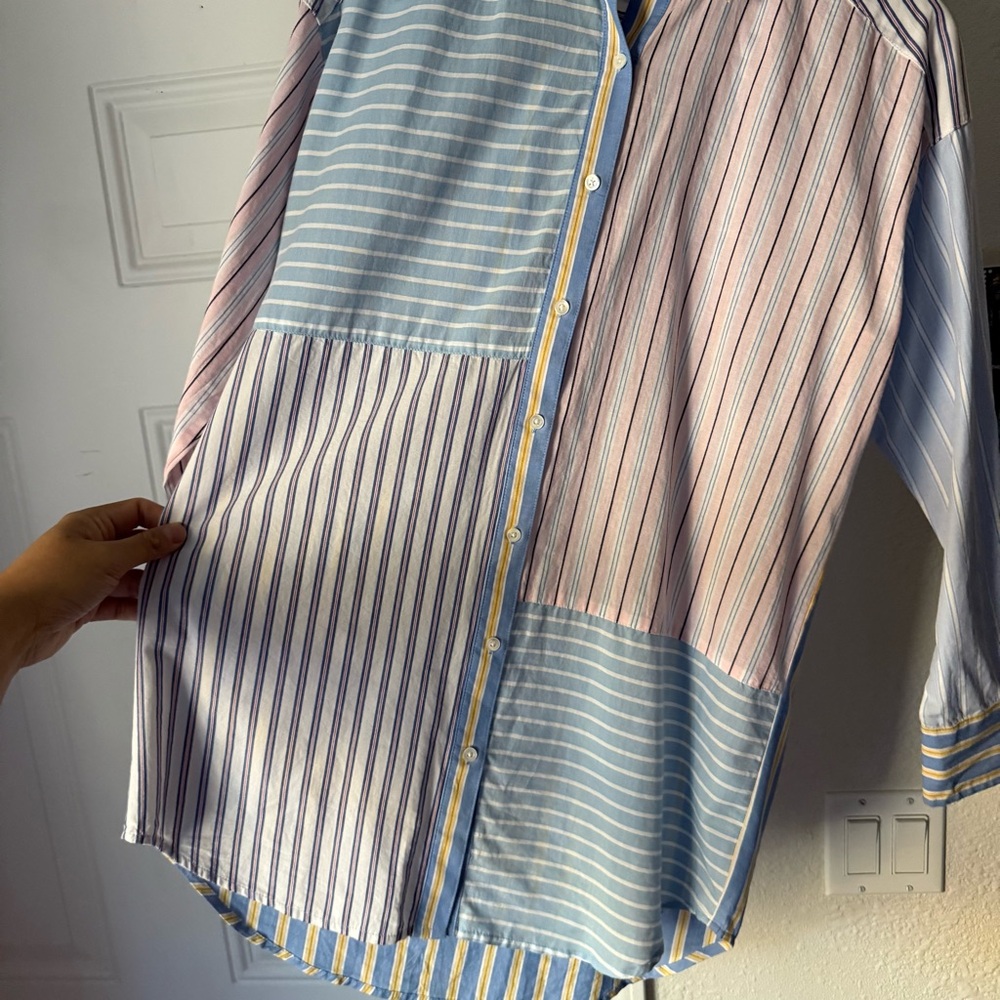 J.Mclaughlin Multicolor Striped Patchwork Cotton … - image 3